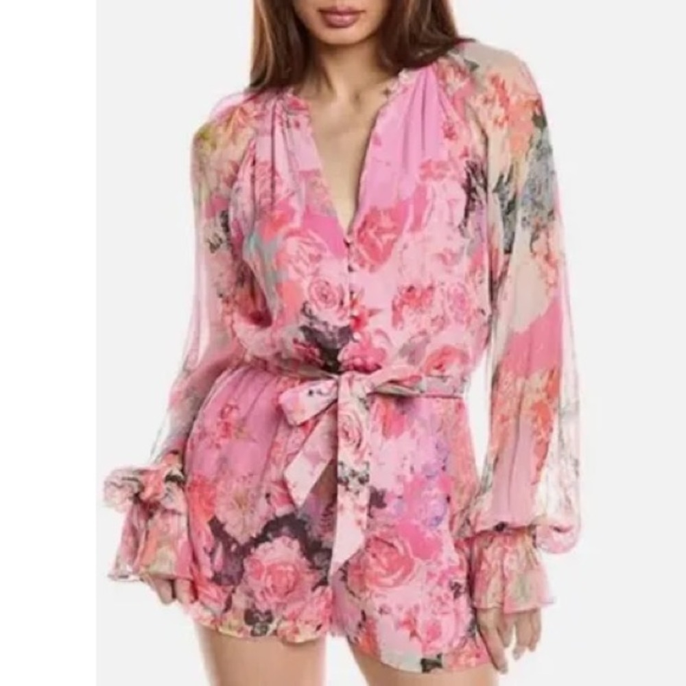 HEMANT & NANDITA Pink Floral Romper